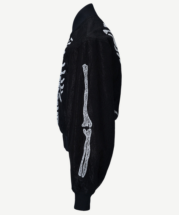 PATCHWORK BONE LACE BOMBER BLOUSON 詳細画像 BLACK 2
