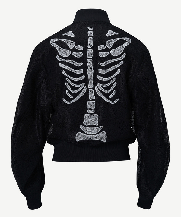 PATCHWORK BONE LACE BOMBER BLOUSON 詳細画像 BLACK 3
