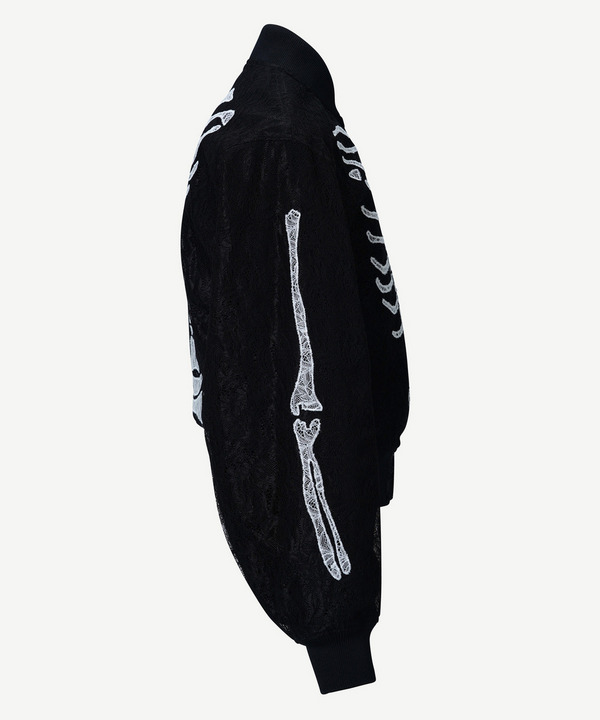 PATCHWORK BONE LACE BOMBER BLOUSON 詳細画像 BLACK 4
