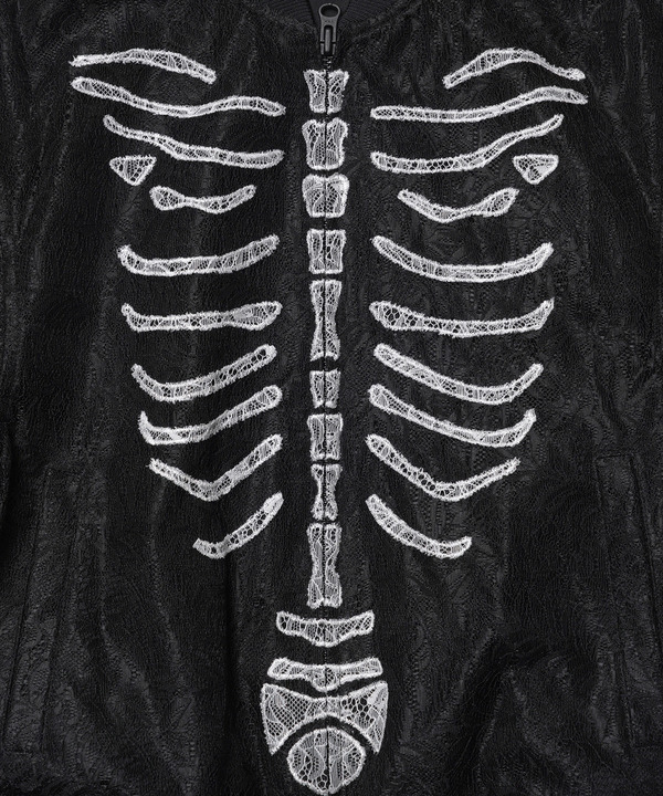 PATCHWORK BONE LACE BOMBER BLOUSON 詳細画像 BLACK 6