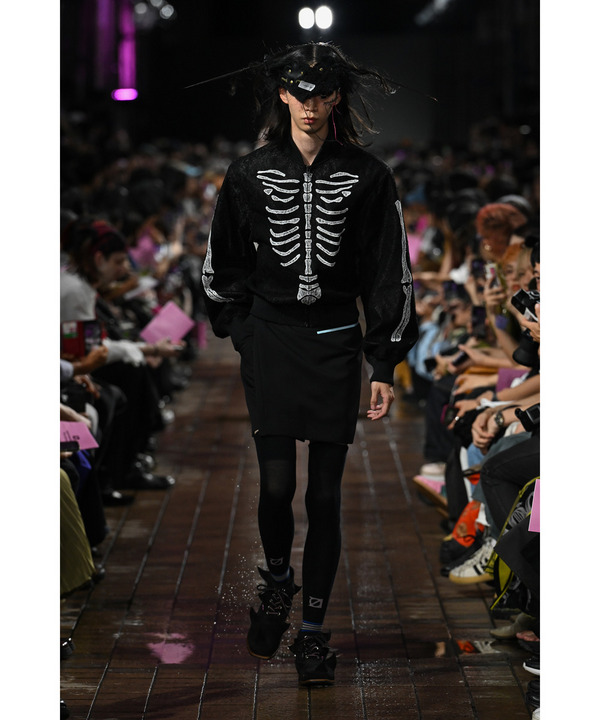 PATCHWORK BONE LACE BOMBER BLOUSON 詳細画像 BLACK 8