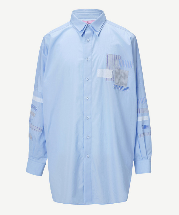 HOMME PATCHWORK LONG SHIRT 詳細画像 BLUE 1