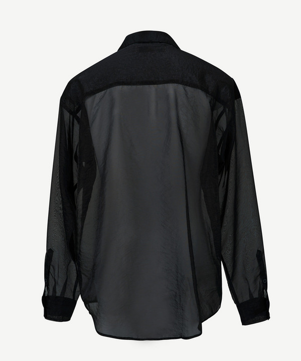 FLOWER TOGGLE ORGANDY SHIRTS 詳細画像 BLACK 3