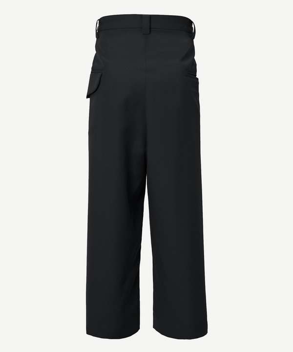 WRAP POLYESTER SLACKS 詳細画像 BLACK 3