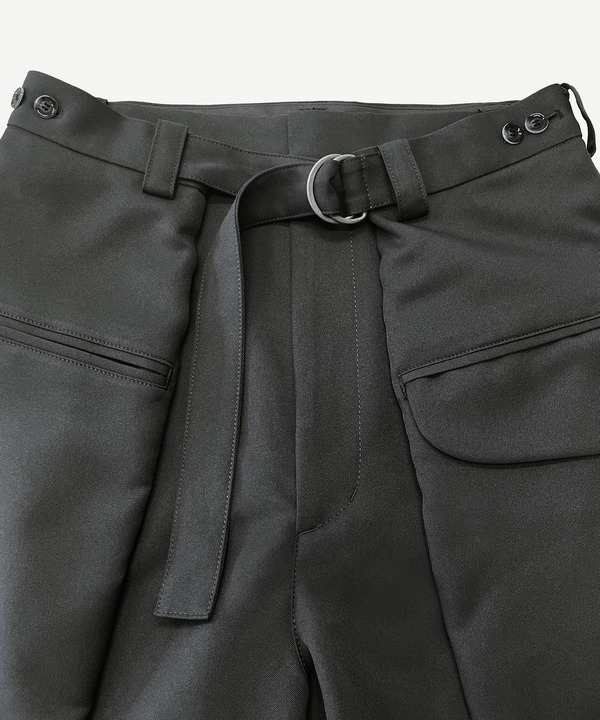 WRAP POLYESTER SLACKS 詳細画像 BLACK 5