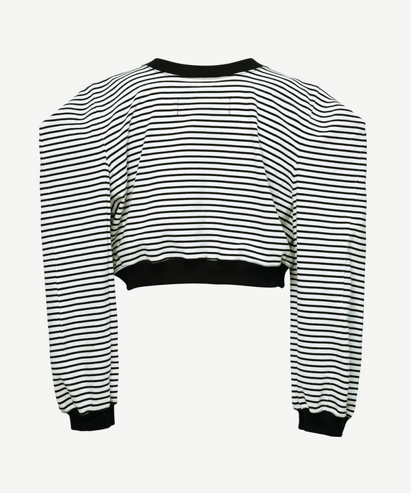 BOX LONG SLEEVE BORDER T-SHIRT 詳細画像 BLACK 3