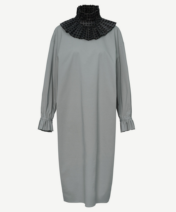 RUFFLE COLLAR DRESS 詳細画像 GRAY 1