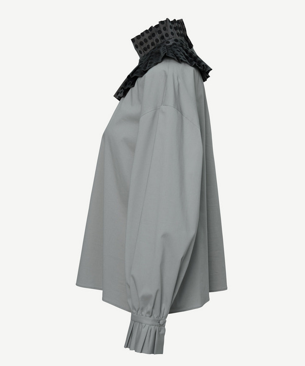 RUFFLE COLLAR BLOUSE 詳細画像 GRAY 2