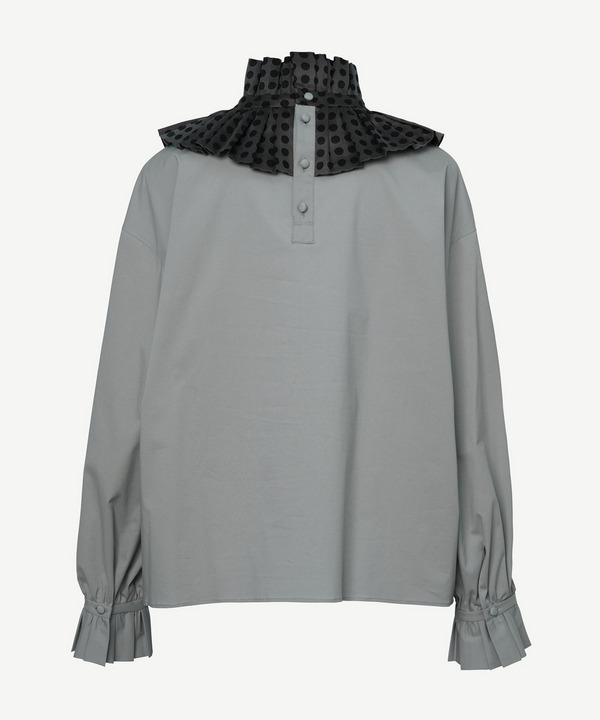 RUFFLE COLLAR BLOUSE 詳細画像 GRAY 3