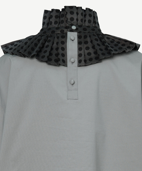 RUFFLE COLLAR BLOUSE 詳細画像 GRAY 4