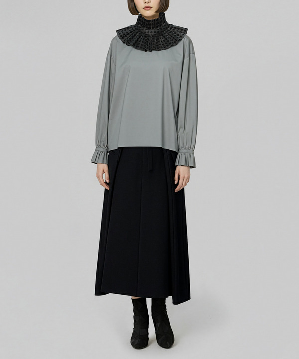 RUFFLE COLLAR BLOUSE 詳細画像 GRAY 7