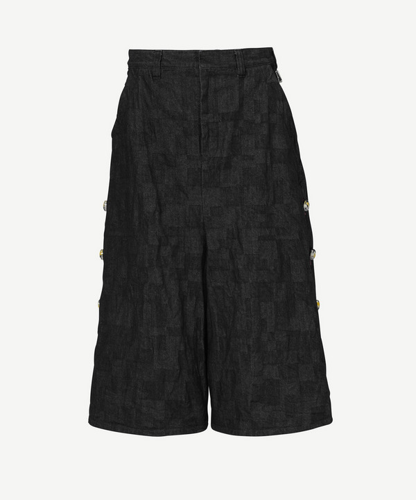 BUTTON DENIM SHORTS 詳細画像 BLACK 1