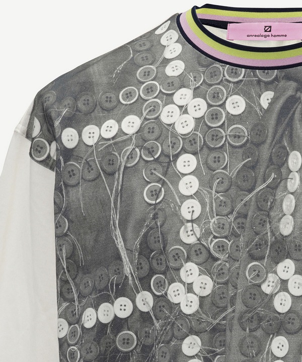 PHOTO GRAPHIC CHECK BUTTON T-SHIRT 詳細画像 WHITE 4