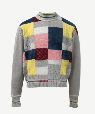 HARUKAHARU PATCHWORK CREW NECK KNIT
