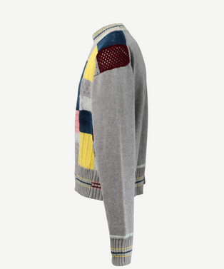 HARUKAHARU PATCHWORK CREW NECK KNIT 詳細画像