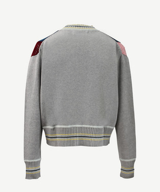 HARUKAHARU PATCHWORK CREW NECK KNIT 詳細画像