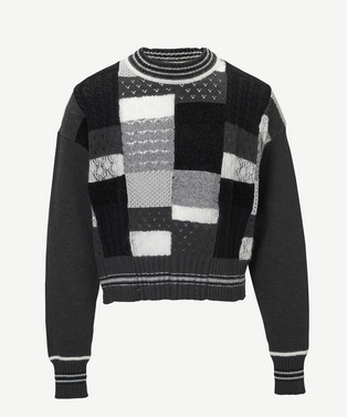 HARUKAHARU PATCHWORK CREW NECK KNIT 詳細画像