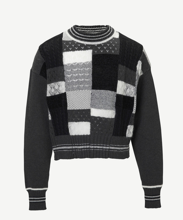 HARUKAHARU PATCHWORK CREW NECK KNIT 詳細画像 GRAY 5