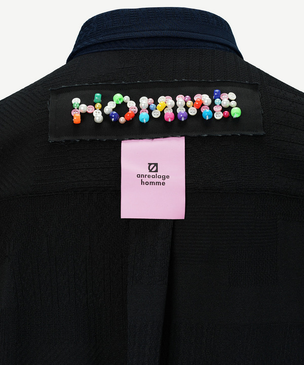 1st anniversary decoration tag jacquard shirt 詳細画像 BLACK 4