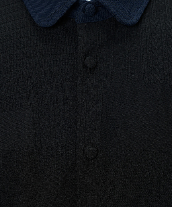 1st anniversary decoration tag jacquard shirt 詳細画像 BLACK 5