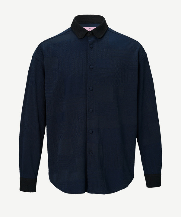 1st anniversary decoration tag jacquard shirt 詳細画像 BLACK 6