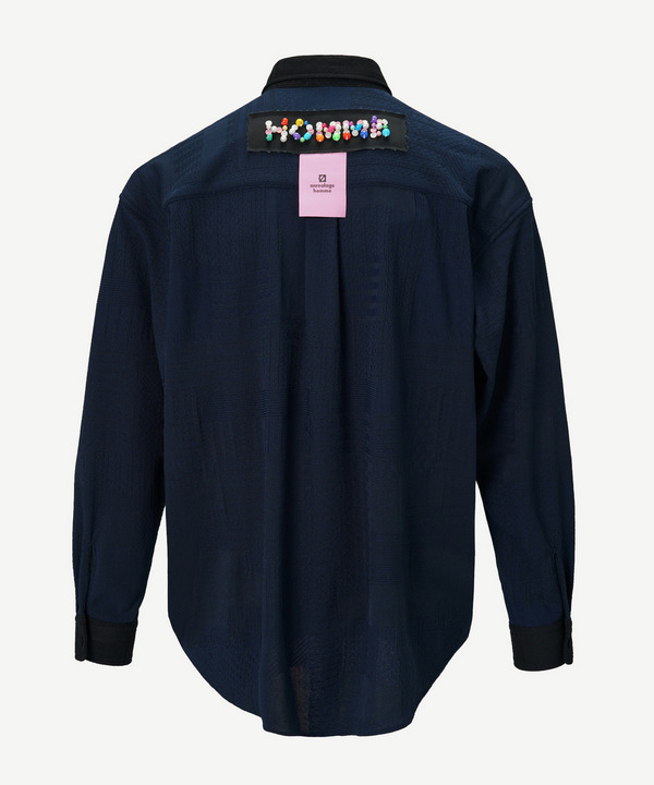 1st anniversary decoration tag jacquard shirt 詳細画像 BLACK 7