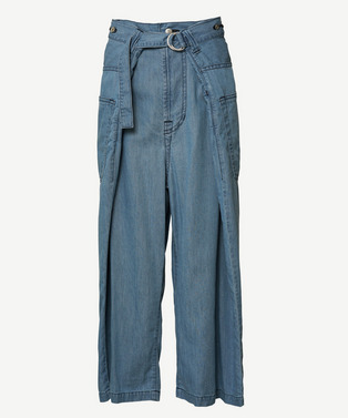 WRAP LIGHT DENIM PANTS