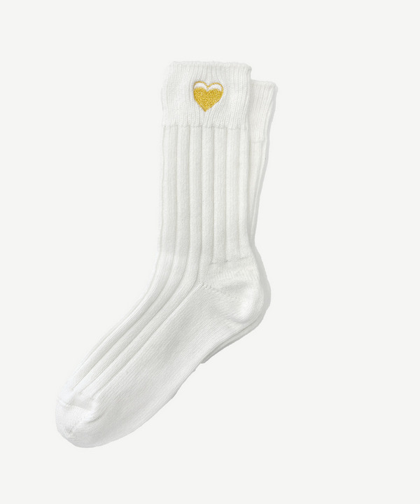 ICONIC HEART RIB SOCKS 詳細画像 WHITE 1