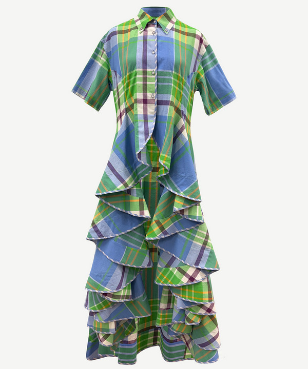 RUFFLED SHIRT DRESS 詳細画像 GREEN 1