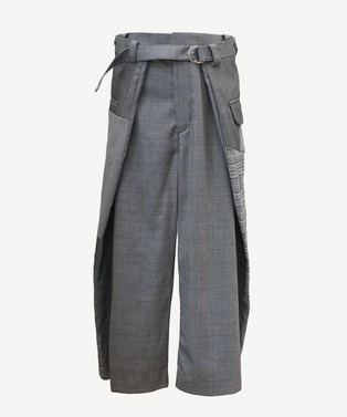 WRAP PATCHWORK POLYESTER SLACKS