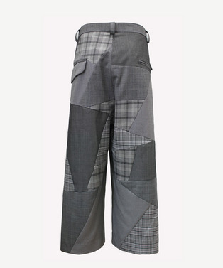 WRAP PATCHWORK POLYESTER SLACKS 詳細画像