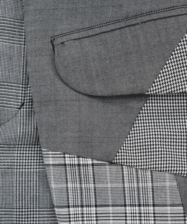 WRAP PATCHWORK POLYESTER SLACKS 詳細画像 GRAY 4