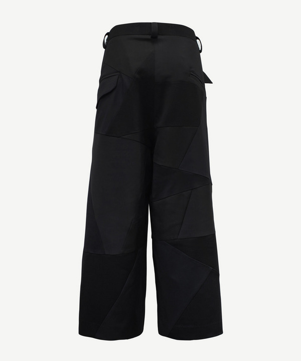 WRAP PATCHWORK POLYESTER SLACKS 詳細画像 BLACK 3