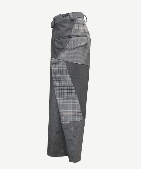 WRAP PATCHWORK POLYESTER SLACKS 詳細画像 BLACK 5