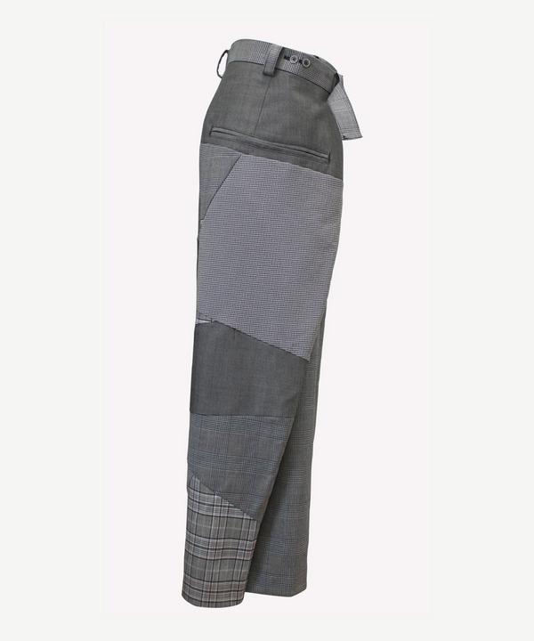 WRAP PATCHWORK POLYESTER SLACKS 詳細画像 BLACK 7