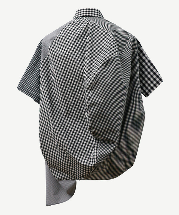 BALL MULTI PATTERN HALF SLEEVE CHECK SHIRT 詳細画像 BLACK 3