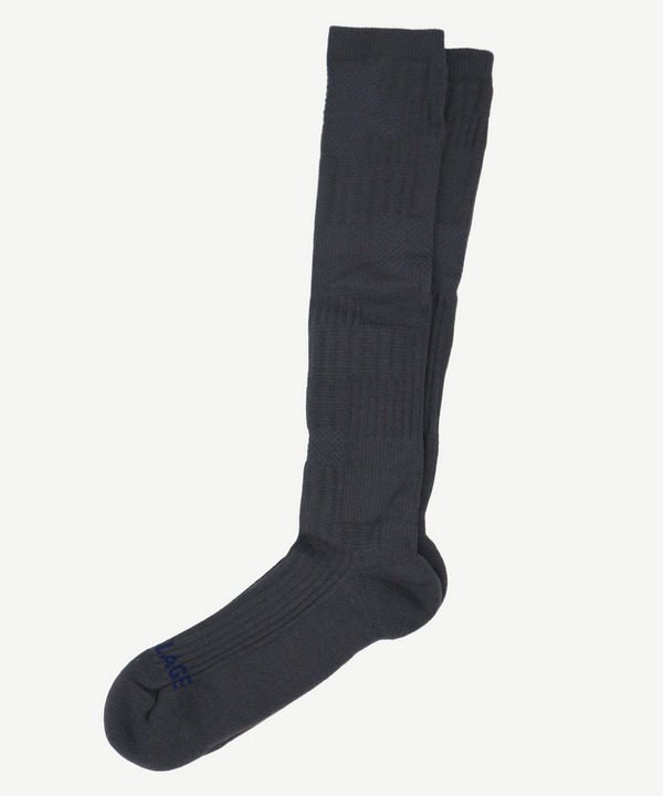 PATCHWORK JACQUARD LONG SOCKS 詳細画像 GRAY 1