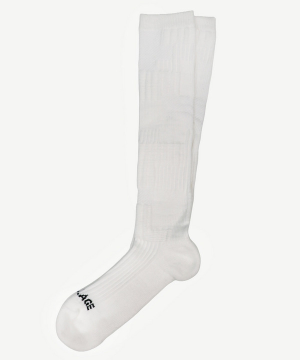 PATCHWORK JACQUARD LONG SOCKS 詳細画像 BLACK 3