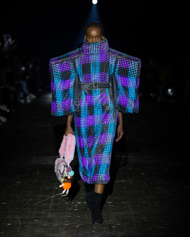 アンリアレイジ ネオンプリントシャツワンピース タイム期 12AW